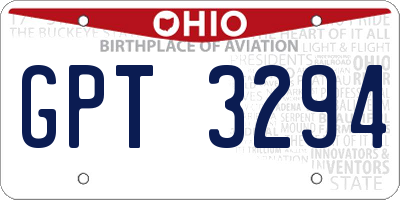 OH license plate GPT3294