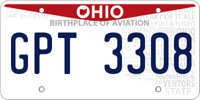 OH license plate GPT3308
