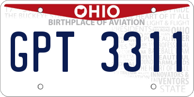 OH license plate GPT3311