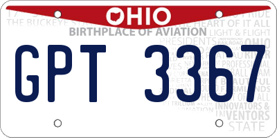 OH license plate GPT3367