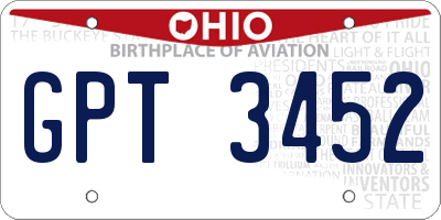OH license plate GPT3452