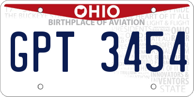 OH license plate GPT3454