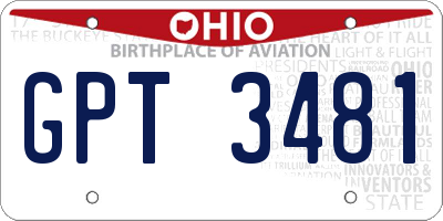 OH license plate GPT3481