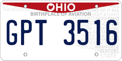 OH license plate GPT3516