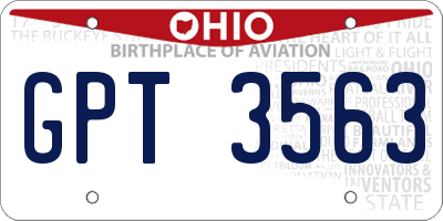 OH license plate GPT3563