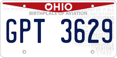 OH license plate GPT3629