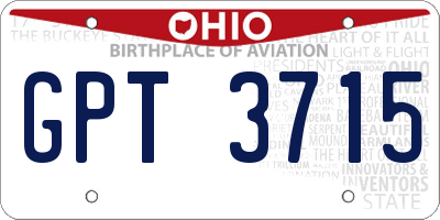 OH license plate GPT3715