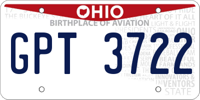 OH license plate GPT3722