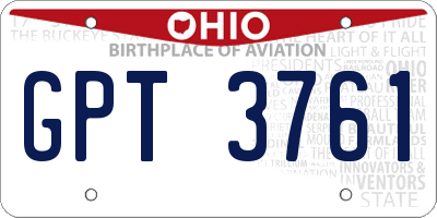 OH license plate GPT3761