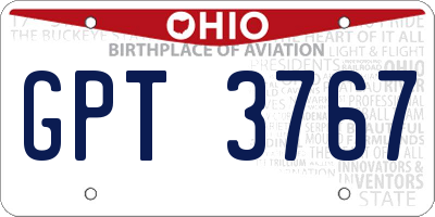 OH license plate GPT3767