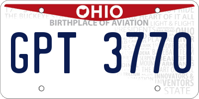 OH license plate GPT3770