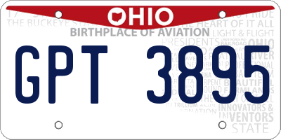 OH license plate GPT3895