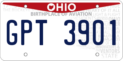 OH license plate GPT3901