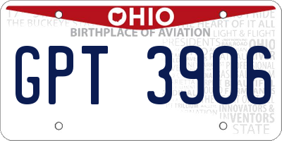 OH license plate GPT3906