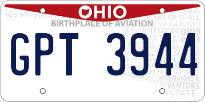 OH license plate GPT3944