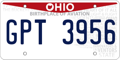 OH license plate GPT3956
