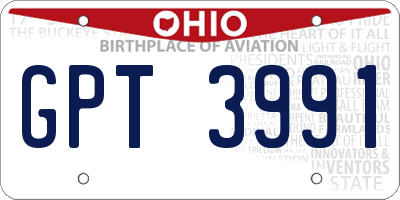 OH license plate GPT3991