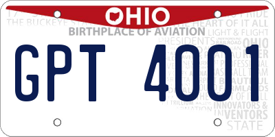 OH license plate GPT4001
