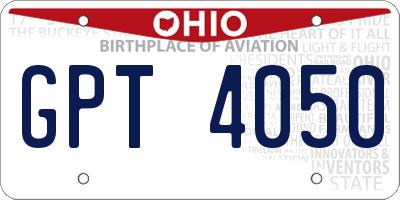 OH license plate GPT4050