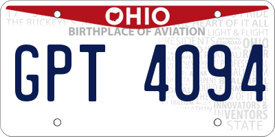 OH license plate GPT4094