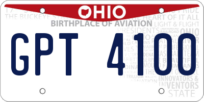 OH license plate GPT4100