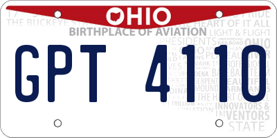 OH license plate GPT4110