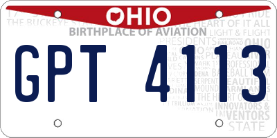 OH license plate GPT4113