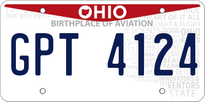OH license plate GPT4124