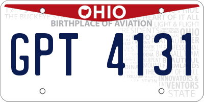 OH license plate GPT4131
