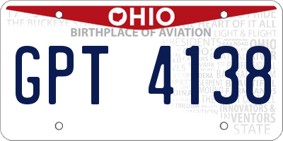OH license plate GPT4138