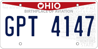 OH license plate GPT4147
