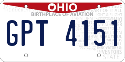 OH license plate GPT4151