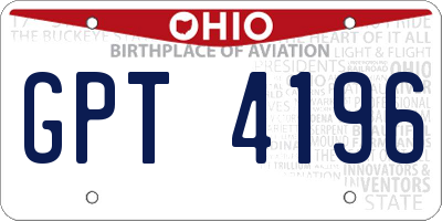 OH license plate GPT4196