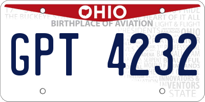 OH license plate GPT4232