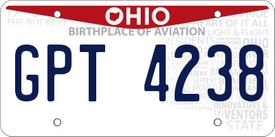 OH license plate GPT4238