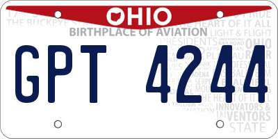 OH license plate GPT4244