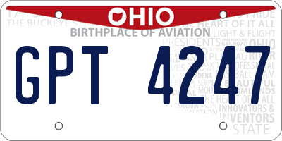 OH license plate GPT4247