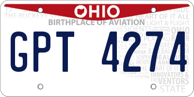OH license plate GPT4274