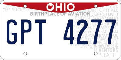 OH license plate GPT4277
