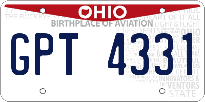 OH license plate GPT4331