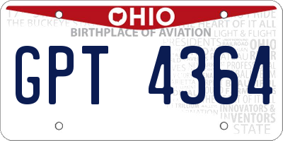 OH license plate GPT4364