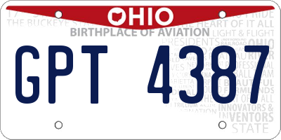 OH license plate GPT4387