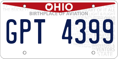 OH license plate GPT4399