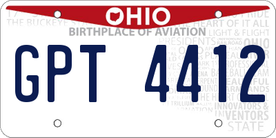 OH license plate GPT4412