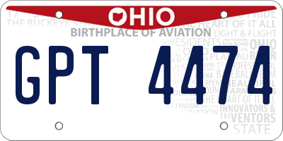 OH license plate GPT4474