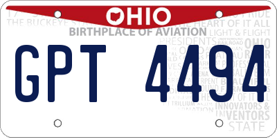 OH license plate GPT4494