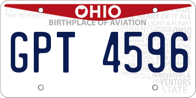 OH license plate GPT4596