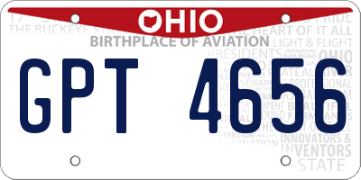 OH license plate GPT4656