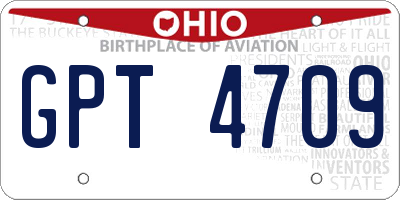 OH license plate GPT4709
