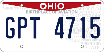 OH license plate GPT4715